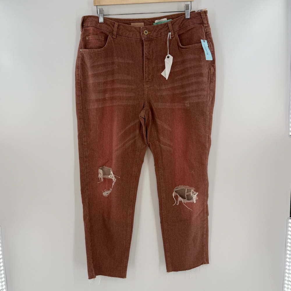 NWT Anthropologie Pilcro Vintage Straight Jeans Brown Size 16W